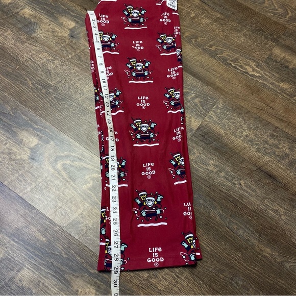 Life Is Good Pajama Pants Men Small Red Dog Sled Christmas Holiday Sleepwear - Picture 9 of 10
